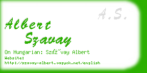 albert szavay business card